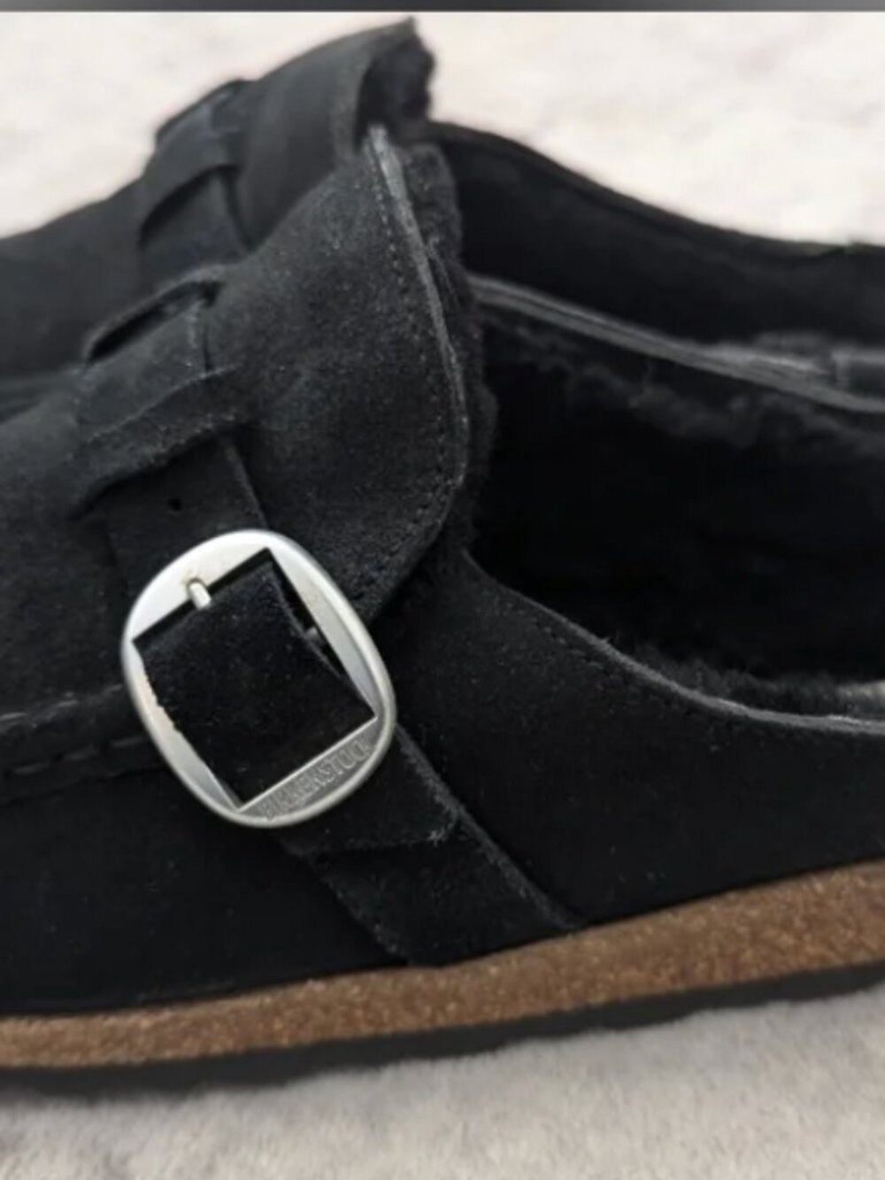 Birkenstock Black Buckley genuine shearling Size 40 - Picture 13 of 16